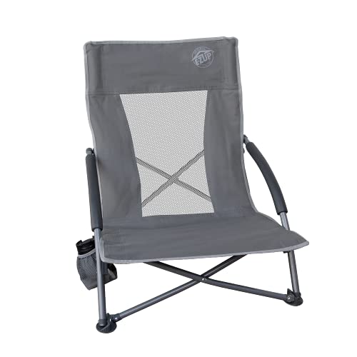 E-Z UP Low Sling Outdoor Folding Chair, Gray