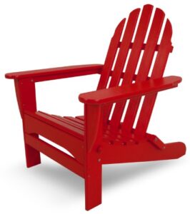 polywood ad5030sr classic folding adirondack chair, 38.5″ h x31.25 w x 33.5″ d, sunset red