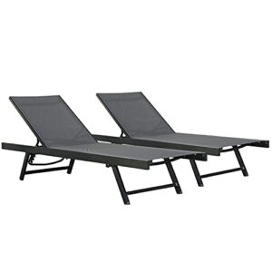 vivere urbl2-bc black urban sun lounger 2 pack full recline (330 lb capacity), double
