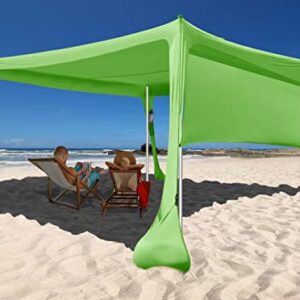 easierhike Beach Sunshade with Side Wall Shade Windproof Design,Sun Shelter UPF50+ Portable Family Canopy Tent Anchors 10x10 FT 4 Poles Pop Up Outdoor Shelter for Beach,Backyard and Picnics