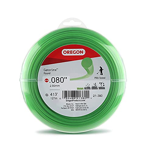 Oregon Gatorline 1-pound Round String Trimmer Line of .080-inches x 413-feet – Fits Most Trimmer Types (21-380),Green