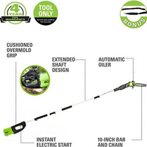 Greenworks Pro 80V 10 inch Brushless Cordless Polesaw, Tool Only, PS80L00