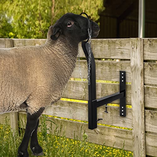 VEVOR Livestock Stand Steel Gate Attachment Nose Loop Headpiece, 9.8inch Height and Trimming Stand 5.9inch Length Adjustable, Nose Loop Goat Trimming Stands, Sheep Shearing Stand, for Sheep & Goats