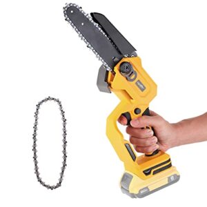 mellif mini chainsaw 6-inch for dewalt 20v max battery, cordless power chain saw with security lock, brushless handheld electric chainsaw for wood cutting tree trimming (battery not included)