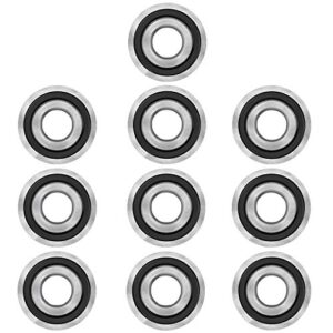 Bonbo 10Pcs Flanged Ball Bearings ID 3/4" x OD 1-3/8" for Lawn Mower, Wheelbarrows, Carts, Hand Trucks Wheel Alternative to 532009040, AM118315, AM127304, 10513, 251210 Etc, Deep Groove Ball Bearing