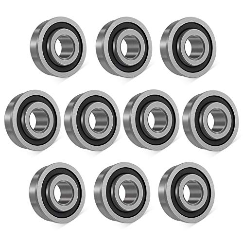 Bonbo 10Pcs Flanged Ball Bearings ID 3/4" x OD 1-3/8" for Lawn Mower, Wheelbarrows, Carts, Hand Trucks Wheel Alternative to 532009040, AM118315, AM127304, 10513, 251210 Etc, Deep Groove Ball Bearing