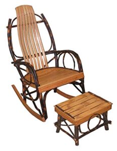 amish bentwood rocker & foot stool – hickory & oak