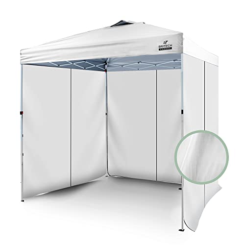 Britech Canopy Tent Sidewall Only (White) – Fire Retardant Certified Canopy Sidewalls 10x10 – Easy to Set Up Canopy Sun Walls – Durable and Stable Side Walls for Canopy