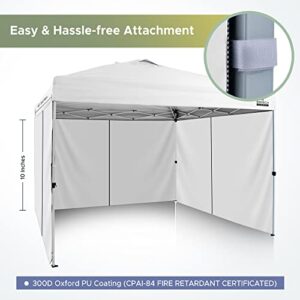 Britech Canopy Tent Sidewall Only (White) – Fire Retardant Certified Canopy Sidewalls 10x10 – Easy to Set Up Canopy Sun Walls – Durable and Stable Side Walls for Canopy