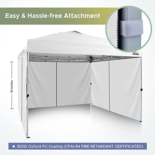 Britech Canopy Tent Sidewall Only (White) – Fire Retardant Certified Canopy Sidewalls 10x10 – Easy to Set Up Canopy Sun Walls – Durable and Stable Side Walls for Canopy