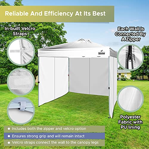 Britech Canopy Tent Sidewall Only (White) – Fire Retardant Certified Canopy Sidewalls 10x10 – Easy to Set Up Canopy Sun Walls – Durable and Stable Side Walls for Canopy