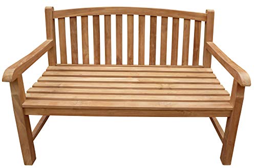 Seven Seas Teak Buenos Aires Outdoor Patio Oval Bench, 4 Foot Made from Solid Teak Wood