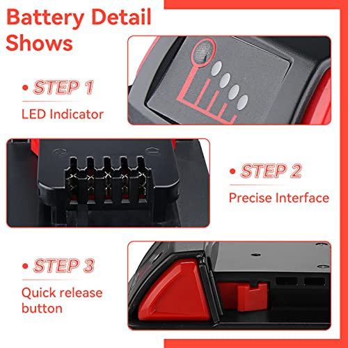 Masione 2Pack 6.0Ah Replacement for Milwaukee M18 Battery Charger Combo Compatible with Milwaukee Batteries 48-11-1852 48-59-1850 48-11-1850