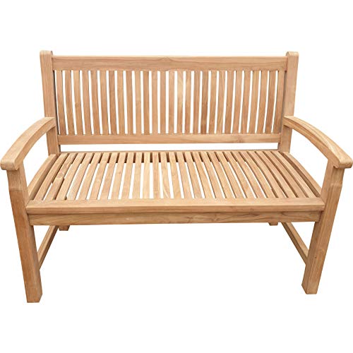 Seven Seas Teak El Mar Teak Outdoor Patio Bench, 4 Foot Made from Solid Teak Wood