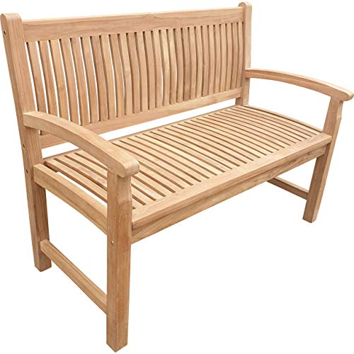 Seven Seas Teak El Mar Teak Outdoor Patio Bench, 4 Foot Made from Solid Teak Wood