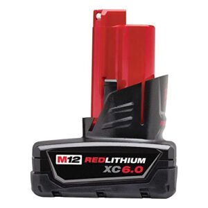 milwaukee 48-11-2460 m12 xc 12v 6.0 ah extended capacity lithium-ion battery pack