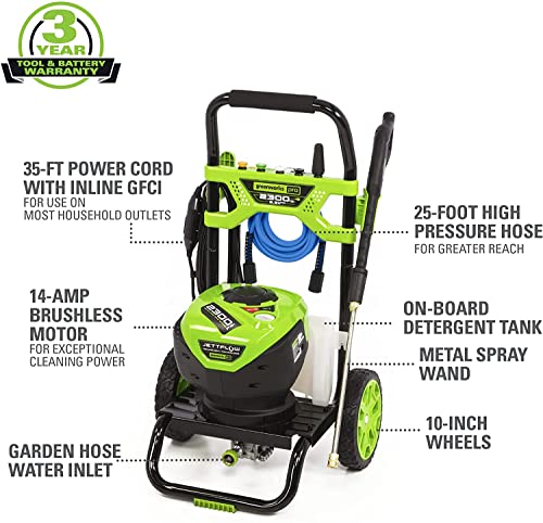 Greenworks PRO 2300 PSI TruBrushless (2.3 GPM) Electric Pressure Washer (PWMA Certified)