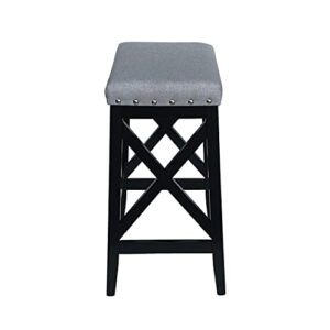 Great Deal Furniture Blair Contemporary Farmhouse Upholstered Fabric Barstools (Set of 2)