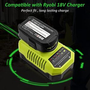 3.0Ah Replacement Battery Compatible with Ryobi 18V Lithium Battery P102 P103 P104 P105 P107 P108 P109 P190 P122 for 18 Volt Cordless Power Tools 2 Packs