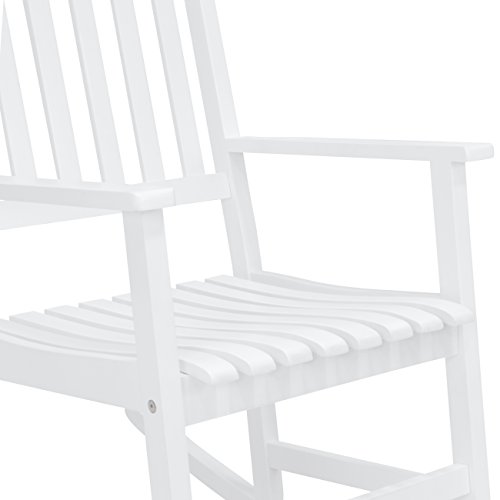 Best Choice Products Indoor Outdoor Traditional Wooden Rocking Chair Furniture w/Slatted Seat and Backrest, White