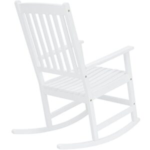 Best Choice Products Indoor Outdoor Traditional Wooden Rocking Chair Furniture w/Slatted Seat and Backrest, White