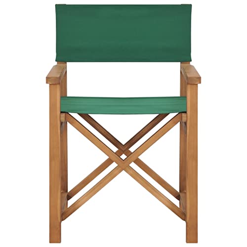 Tidyard 2 Piece Folding Director's Chairs Teak Wood Fabric Seat Portable Chairs for Camping, Balcony, Picnic, Fishing, Lawn, Outdoor Furniture 22.6 x 21.5 x 33.5 Inches (W x D x H)