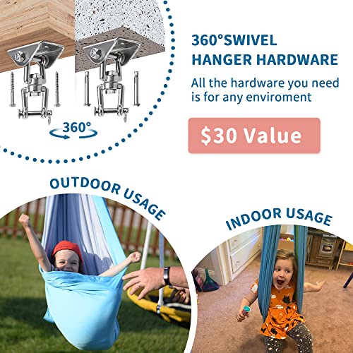 OUTREE Sensory Swing, Double Layer Therapy Swing with 360° Swivel Hanger, Healing & Relaxing Cuddle Sensory Swing for Kids and Adults with Autism, ADHD, Sensory Processing Disorder