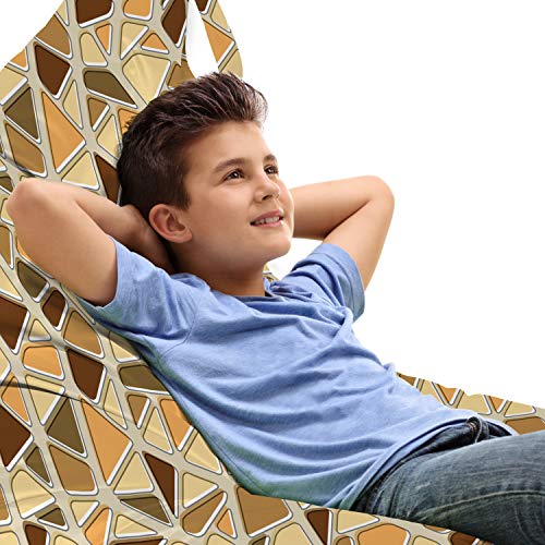 Lunarable Modern Lounger Chair Bag, Street Design Wall Pattern Rock Like Image in Brown Tones Artwork, High Capacity Storage with Handle Container, Lounger Size, Sand Brown Salmon