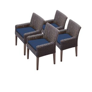 tk classics venice 4 piece dining chairs with arms, navy
