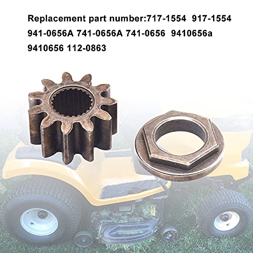 Ohoho 2 x Pack 717-1554 Steering Shaft Pinion Gear & Bushing Kit Compatible with MTD 717-1554 941-0656A 741-0656 Fits Toro 112-0863 and Cub Cadet LT1042 LT1045 LT1046 LT1050