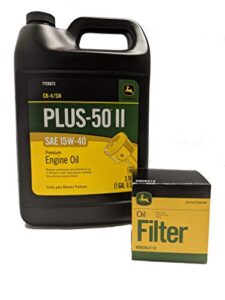 john deere original equipment oil change kit filter and oil – (1) m806419 + (1) gallon 15w-40