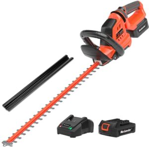 hedge trimmer maxlander hedge trimmer cordless with 22”dual-action blade, electric hedge trimmer include 20v 2.0ah battery and fast charger