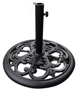 tropishade 30 pound black powder coated cast iron umbrella stand