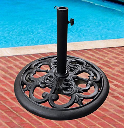 TropiShade 30 Pound Black Powder Coated Cast Iron Umbrella Stand