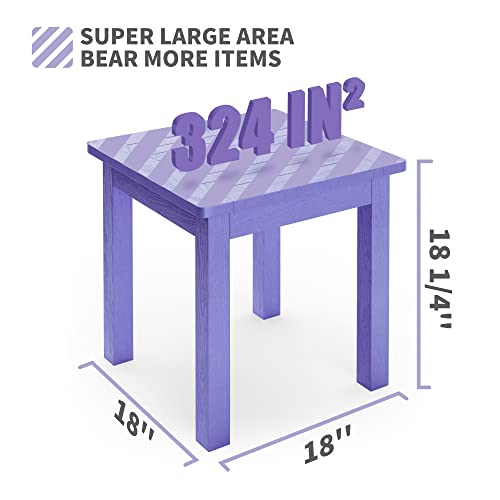 YEFU Adirondack Chair 3-Piece Set (Purple) Plastic Weather Resistant, with 2 Adirondack Chairs + an Outdoor Side Table