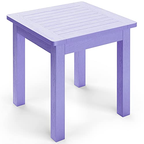 YEFU Adirondack Chair 3-Piece Set (Purple) Plastic Weather Resistant, with 2 Adirondack Chairs + an Outdoor Side Table