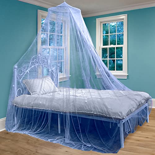 Bed Canopy for Girls and Boys - Blue Princess Baby Canopy Netting Room Decor, Ceiling Tent | Canopy for Crib | Single, Twin, Full, Queen Size Kids Bed Curtains, Fire Retardant Fabric