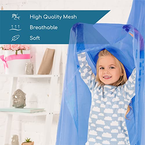 Bed Canopy for Girls and Boys - Blue Princess Baby Canopy Netting Room Decor, Ceiling Tent | Canopy for Crib | Single, Twin, Full, Queen Size Kids Bed Curtains, Fire Retardant Fabric