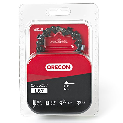 Oregon L67 ControlCut Replacement Chainsaw Chain for 16-Inch Guide Bars, 67 Drive Links, Pitch: .325" Low Vibration, .063" Gauge, Fits Stihl Models with 16" bars and .325" Sprockets