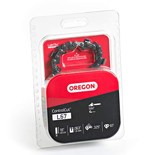 Oregon L67 ControlCut Replacement Chainsaw Chain for 16-Inch Guide Bars, 67 Drive Links, Pitch: .325" Low Vibration, .063" Gauge, Fits Stihl Models with 16" bars and .325" Sprockets