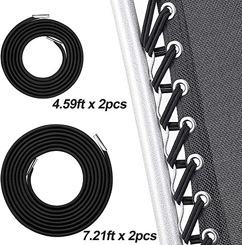 Zero Gravity Chair Replacement Cords, Replacement Laces for Antigravity Chair, Patio Recliners Repair Cord, Bungee Elastic Lounge Chair Cord, Recliner Replacement Parts (Black) 4PCS