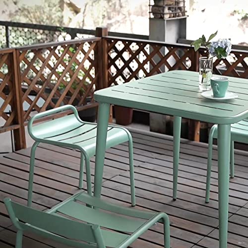 Lisuden Set of 2 Indoor-Outdoor Metal Dining Chairs, Patio Bistro Chair, Lower-Back Cafe Chairs with 18" Seat Height (Pea Green)