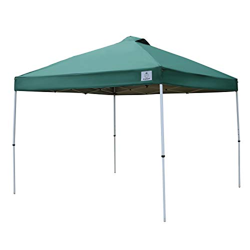 ISAGAPOY Pop up 10x10 Canopy Tent Compact Canopy, Portable Shade Instant Folding Better Air Circulation Canopy with Wheeled Bag x1 Sidewall x1 Canopy Sandbags x4 Tent Stakes x4