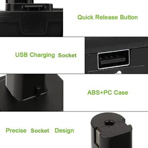 ZLWAWAOL DM18RL Battery Adapter Converter with USB Socket Compatible for Dewalt 20V & Milwaukee 18V Li-Ion Battery Convert to Ryobi 18V P108 ABP1801 Battery