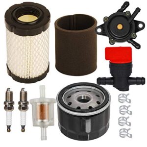 hifrom air filter pre filter oil fuel filter line fuel pump spark plug shut off valve tune up kit compatible with john deere l105 la145 d160 z235 z255 replacement for miu14395 am125424 miu13963