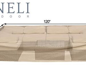 Dineli Outdoor Sectional Patio Sofa Covers Waterproof and Water Resistant 120＂L x 61＂W x 24.4＂H Heavy Duty 600D Rectangular Furniture Covers (Olive Green)