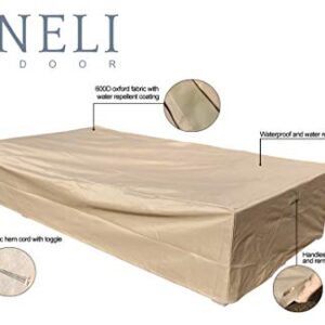 Dineli Outdoor Sectional Patio Sofa Covers Waterproof and Water Resistant 120＂L x 61＂W x 24.4＂H Heavy Duty 600D Rectangular Furniture Covers (Olive Green)