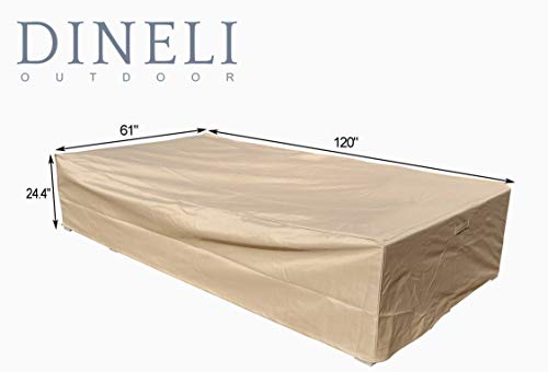 Dineli Outdoor Sectional Patio Sofa Covers Waterproof and Water Resistant 120＂L x 61＂W x 24.4＂H Heavy Duty 600D Rectangular Furniture Covers (Olive Green)