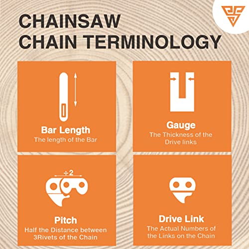 Loggers Art Gens R55 16 Inch Chainsaw Chain .043" Gauge 3/8" LP Pitch 55 Drive Links, Semi Chisel 16 Inch Chain saw Chain fits for Stihl MS170 MS180 MS171, for Oregon 90PX055G Saw & More (3 Pack)