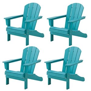 williamspace adirondack chairs set of 4, lifetime outdoor adirondack chair oversized fire pit chair, weather resistant hdpe patio chair easy installation for garden, poolside, backyard, beach (blue)